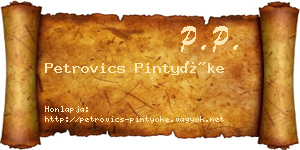 Petrovics Pintyőke névjegykártya